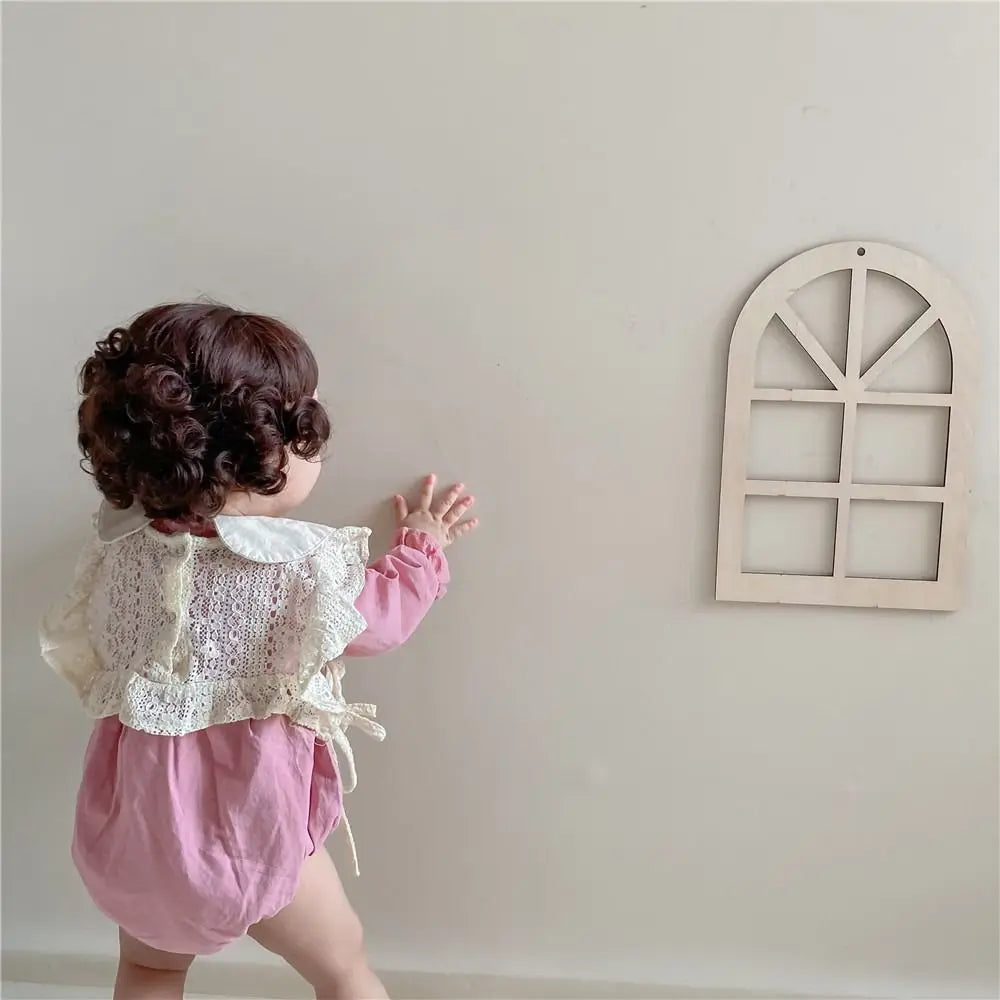 Bedroom Background Kids Room Decor Photo Props Wood Craft Window Shaped Pendant Wood Hanger Pendant Alphabet Wall Hanger