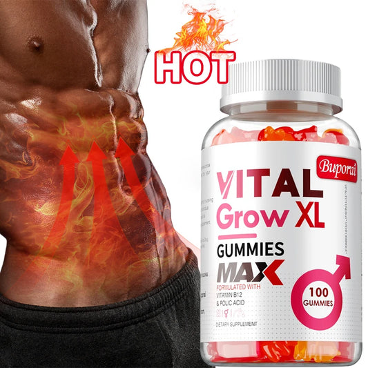 Vital Grow XL Male Gummies - Promotes Muscle Growth and Recovery, Enhances Athletic Performance, Endurance, and Relieves Fatigue