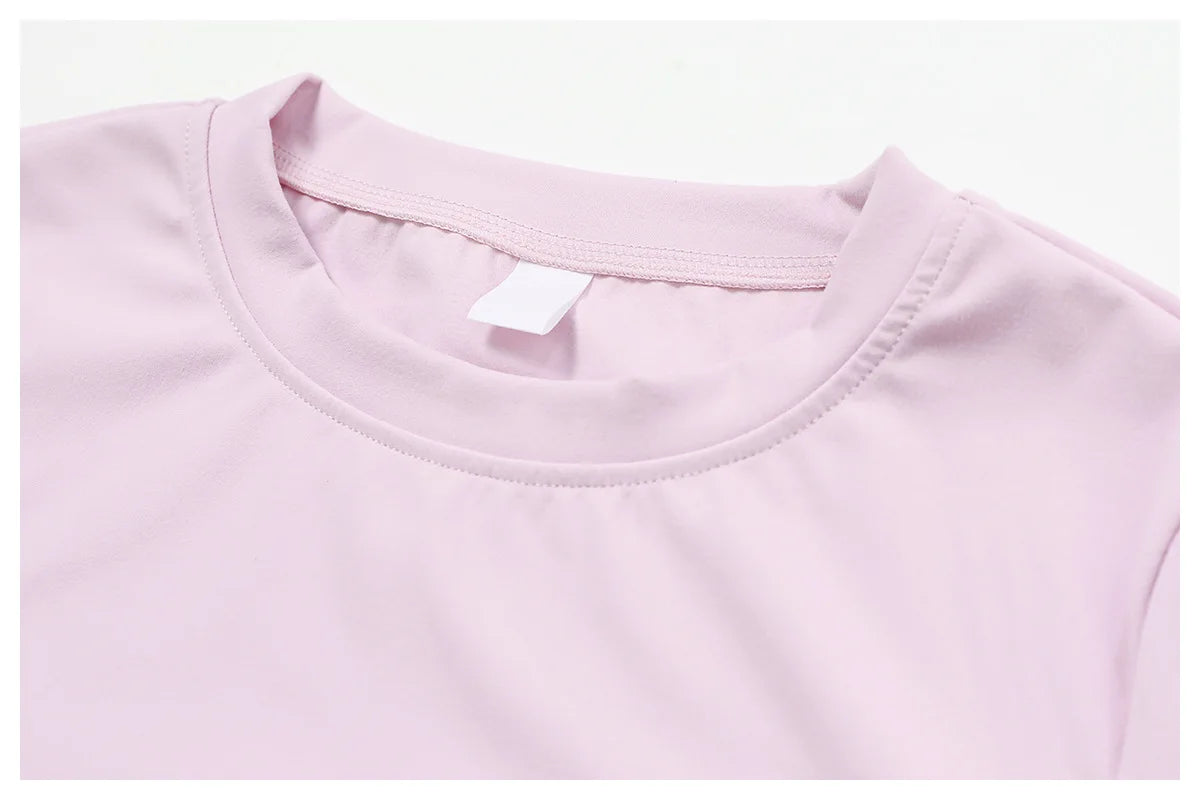 2024 Women Yoga Tops Quick Dry Sport Top Fitness Women Top Purple Solid Short Sleeve Outdoors Fitness Running Tops Gym T Shirt