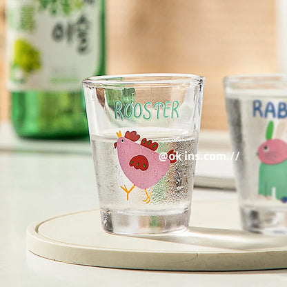 Shot Glass Soju Cup Household Small Wine Cup Creative Twelve Zodiac Wine Cup Mini Sake Glass Housewarming Christmas Gifts