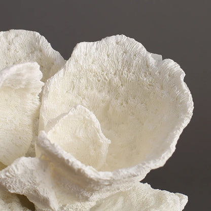 Creativity Resin Artificial Coral Handicraft Furnishings White Marble Base Home Decoration Simulation Animal
