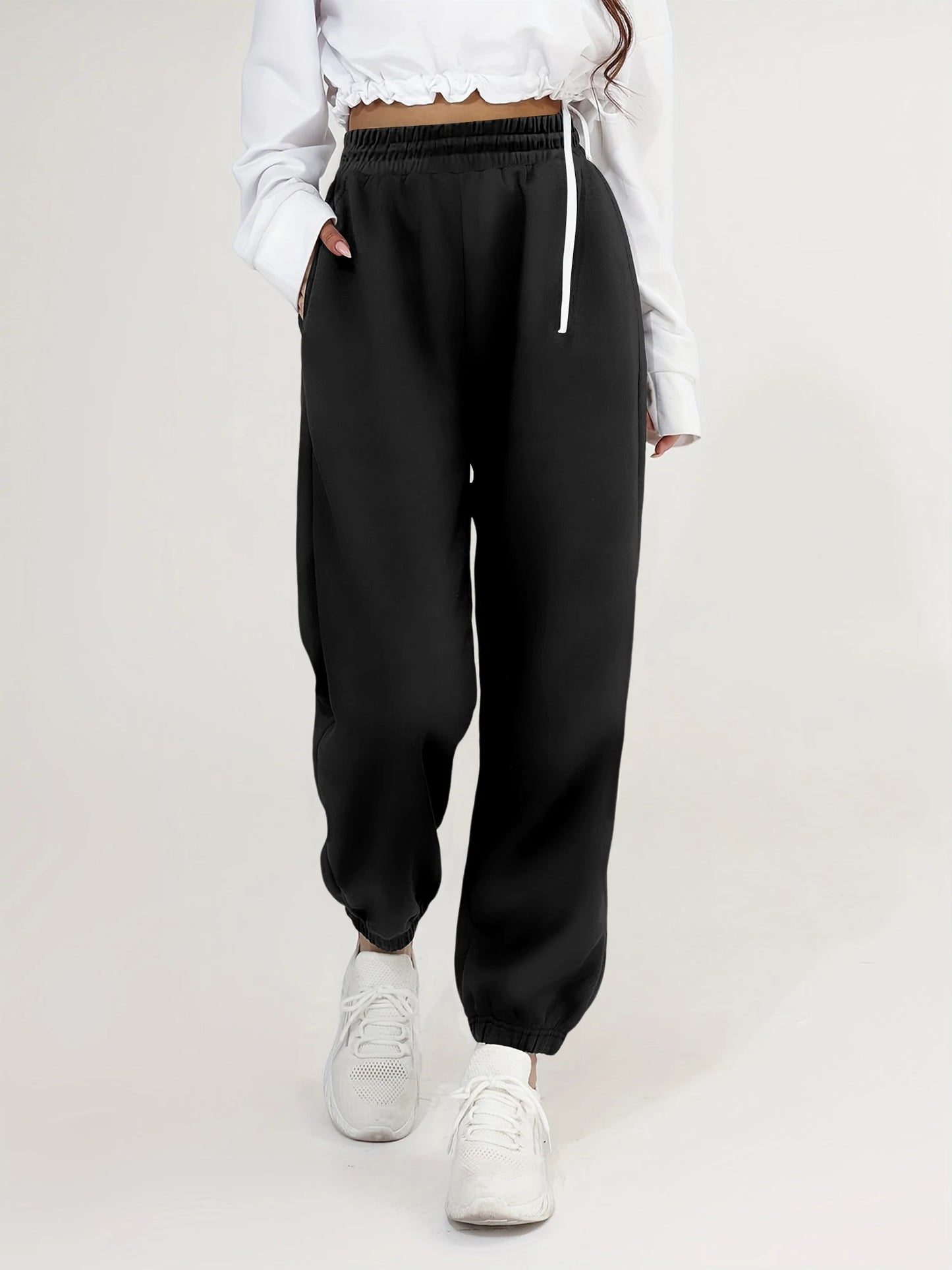Trendy Baggy Joggers for Women High Waist Soft Sweatpants Casual Trousers for Spring Autumn