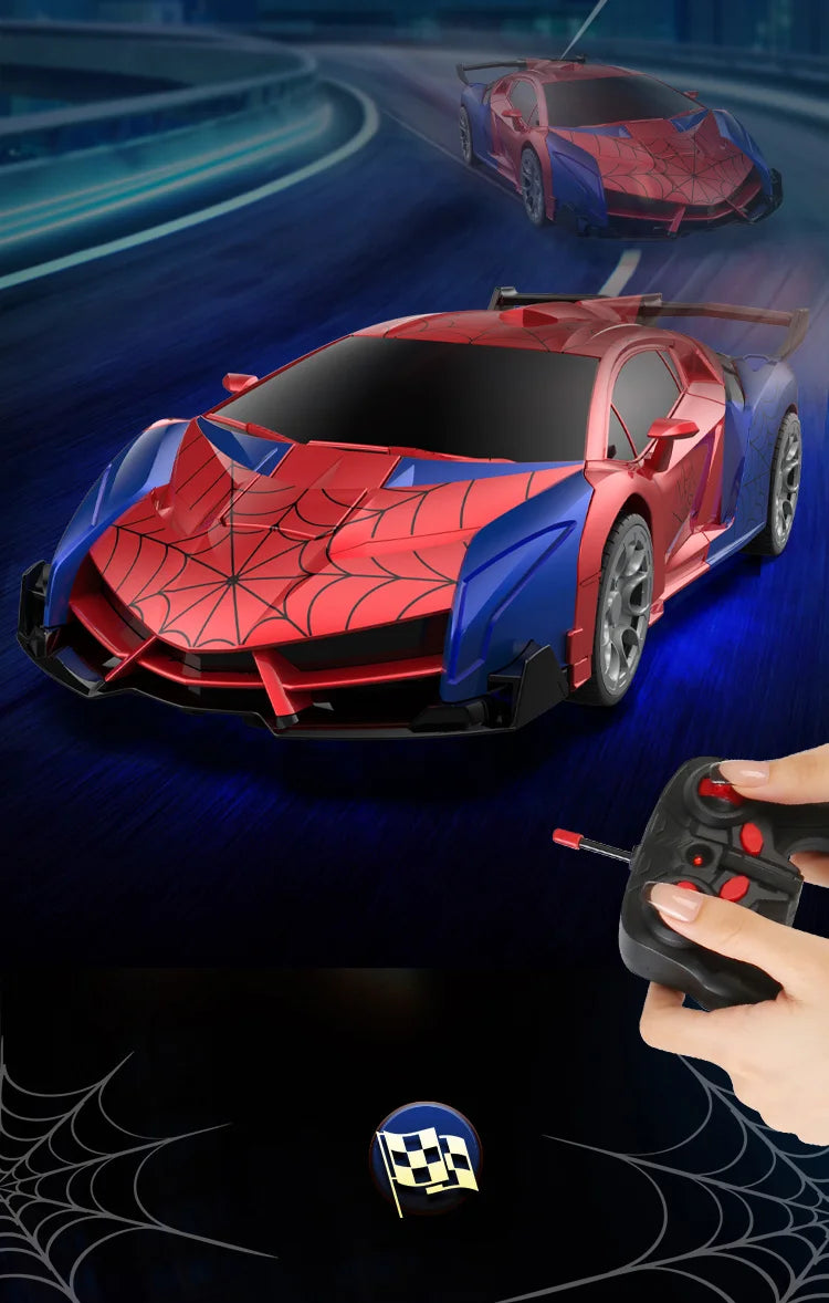 RC Transformer Car Robot Toy 1:18 Scale LED Light 2.4GHz One-Button Transformation 360° Rotating Drift Rechargeable Kids Gift