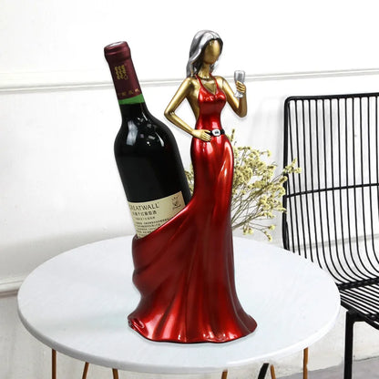 Decorative Wine Holder Shelf For Bottles Rack Wine Storage Resin Bar Cabinet Display Stand Decor Table Top Dancing Girl Grace