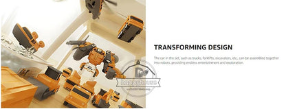 Magnetic Transform Engineering Car Assembled Toys for Toddler Magnetic Blocks for Kids Activities Toy Transforming Robot Car Toy