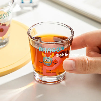 Shot Glass Soju Cup Household Small Wine Cup Creative Twelve Zodiac Wine Cup Mini Sake Glass Housewarming Christmas Gifts