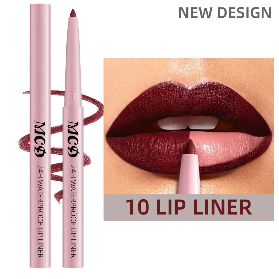1PC Waterproof Matte Lip Liner Contours Lips in Shades Sexy Red Lipstick Natural Color Lip Makeup Hydrating Lip Cosmetic Gifts