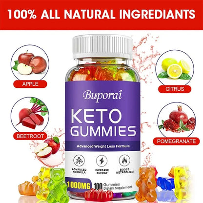 Keto Gummies 1000MG - Burn Fat, Promote Metabolism, and Increase Vitality, Relieves Bloating, Helps Detoxification and Cleansing