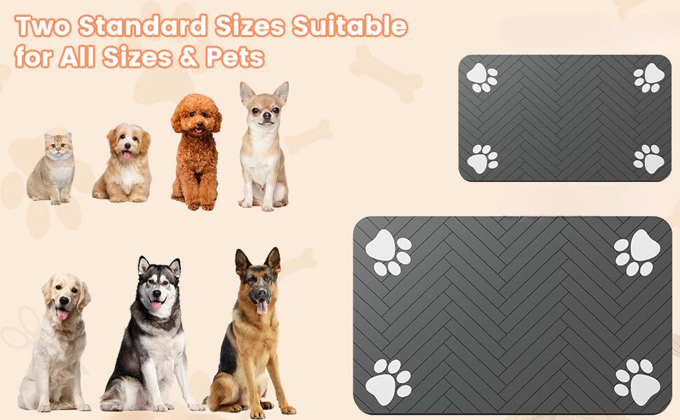 Pet Feeding Mat-Absorbent Pet Placemat for Food and Water Bowl with Waterproof Rubber Backing Quick Dry Water Mat for Dog Cat