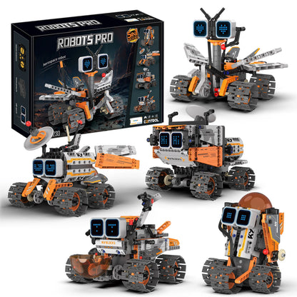 5-in-1 transforming robot model assembly toy, electric robot building blocks toys, educational toy, children's birthday gift.
