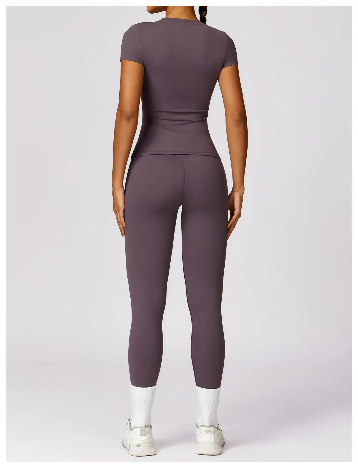 2024 Women Yoga Tops Quick Dry Sport Top Fitness Women Top Purple Solid Short Sleeve Outdoors Fitness Running Tops Gym T Shirt