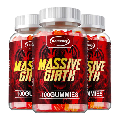 Massive Girth Gummies for Men - Men's Vitality Enhancer, Increase Size and Stamina, Boost Strength and Confidence