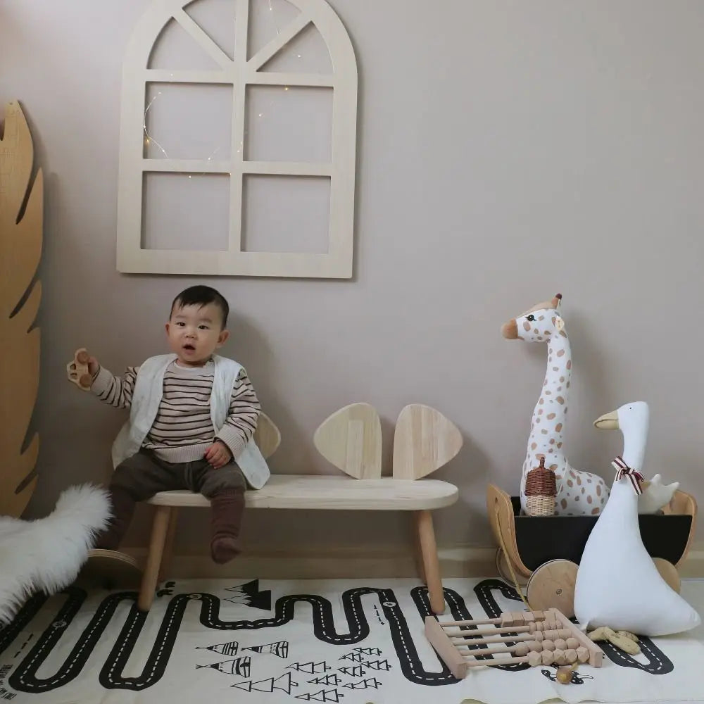 Bedroom Background Kids Room Decor Photo Props Wood Craft Window Shaped Pendant Wood Hanger Pendant Alphabet Wall Hanger