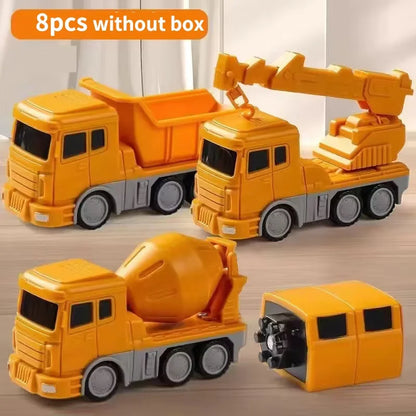 Magnetic Transform Engineering Car Assembled Toys for Toddler Magnetic Blocks for Kids Activities Toy Transforming Robot Car Toy
